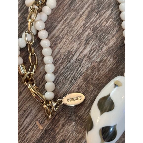 Chico's Women's Gold Tone 42 Heavy Celluloid Moroccan Beaded Neckless - Picture 2 of 5